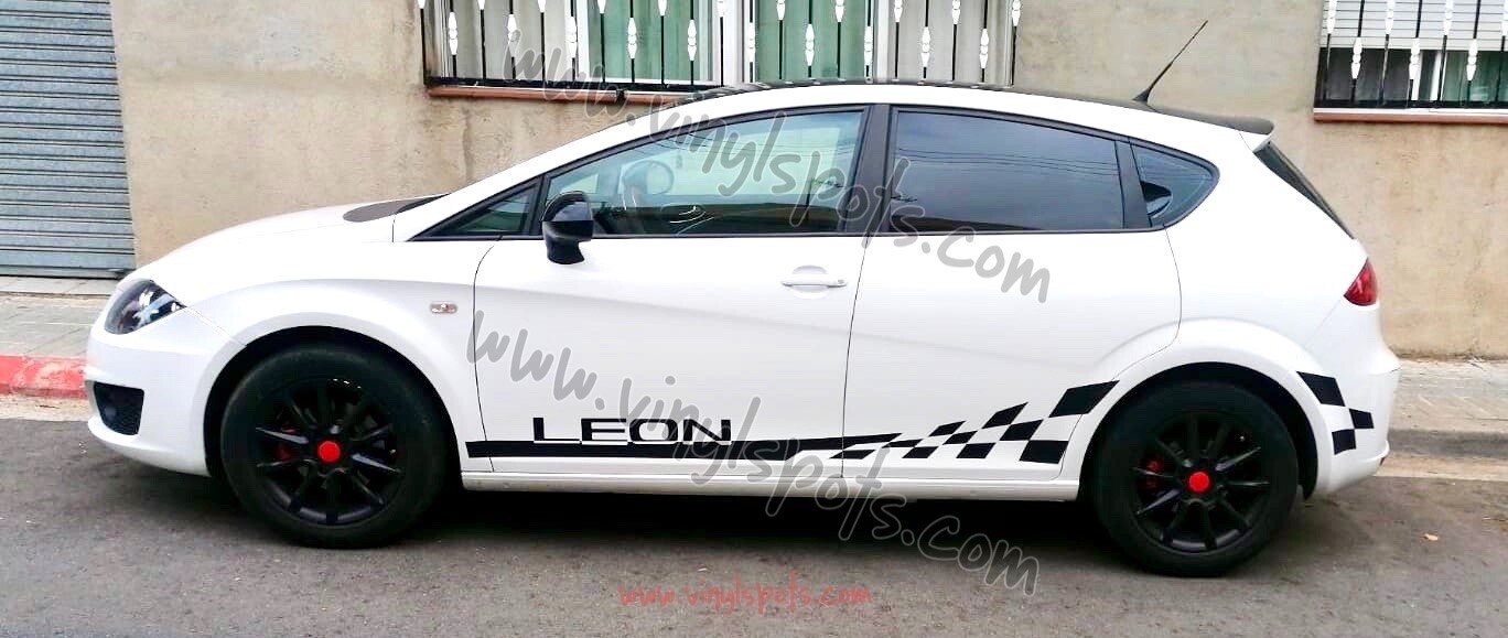 2x Vinilos adhesivos calcomania SEAT LEON Decal Laterales
