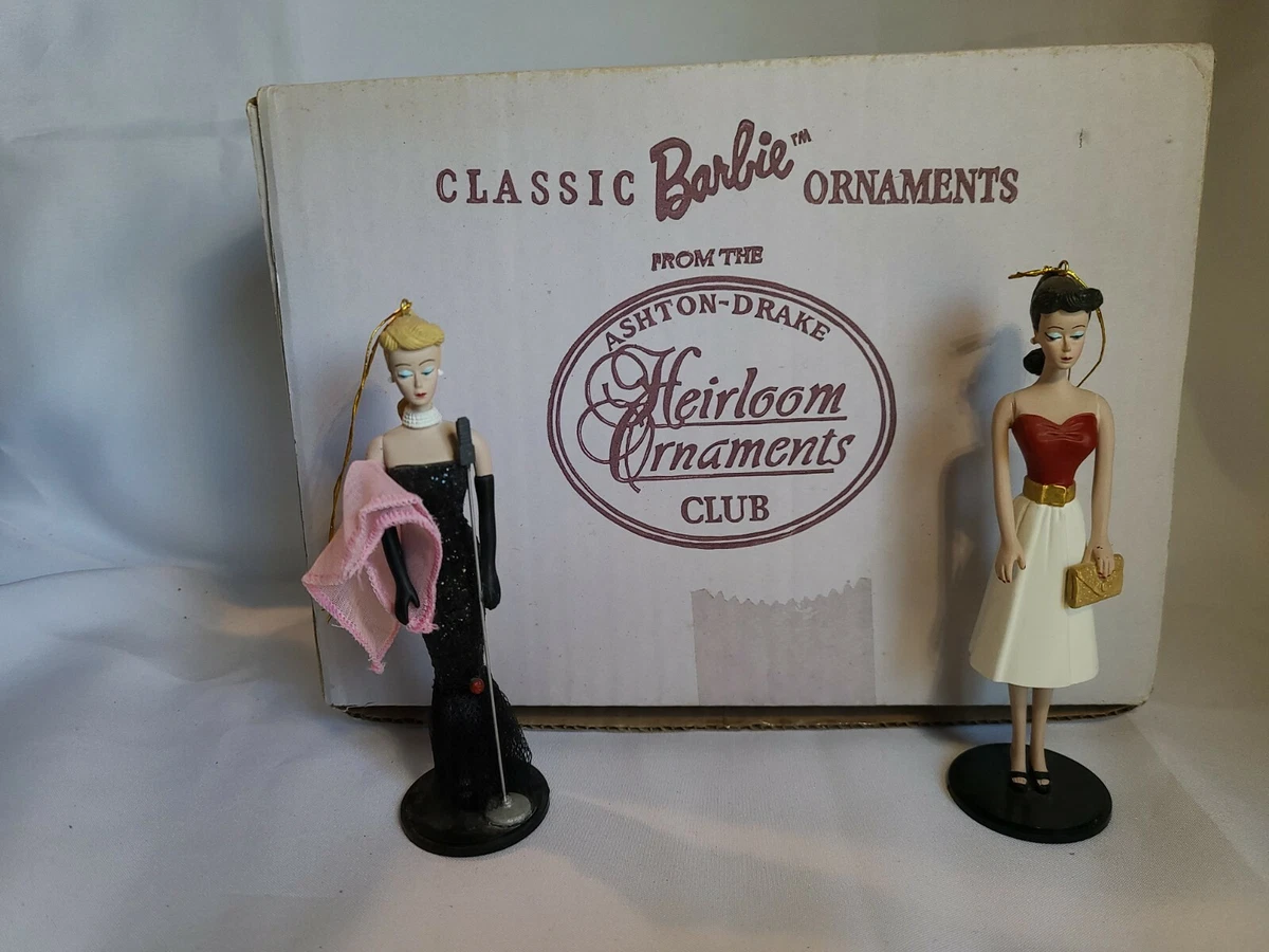 Ashton Drake Barbie Heirloom Ornaments Set Of 2
