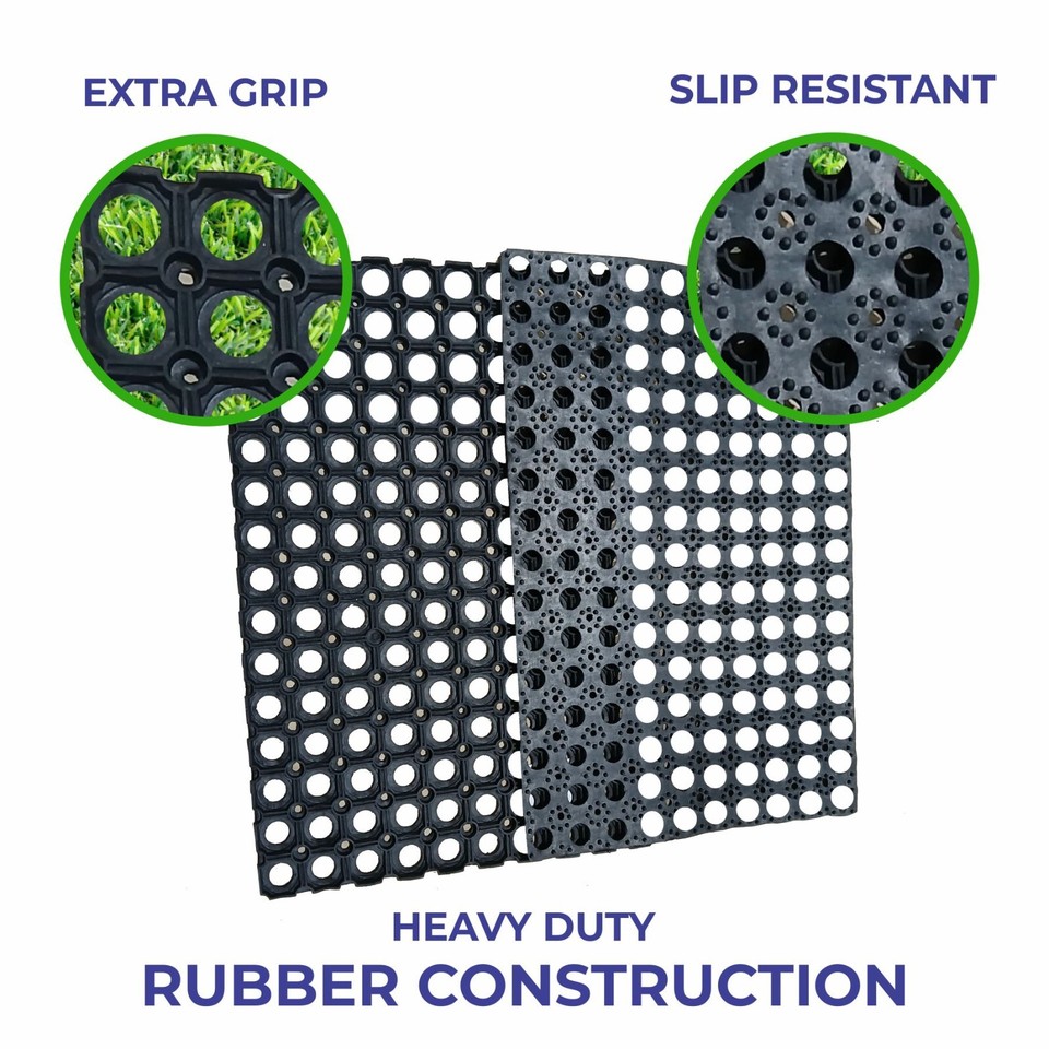Rubber Ring Door Mat Heavy Duty Large Hollow Entrance Outdoor Non Slip