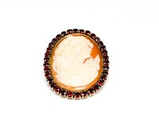 Vintage Antik Schmuck | Gemme | vergoldet Silber | Anhänger Brosche | 925er