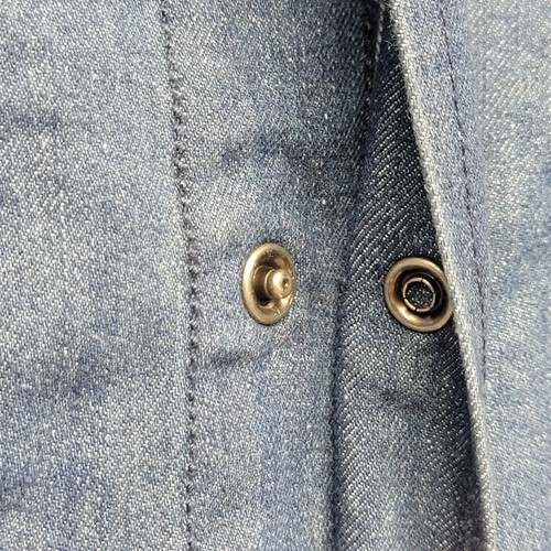 Field And Stream 3XL American Flag Button Snap Denim Short Sleeve Jacket Shirt - Picture 4 of 11