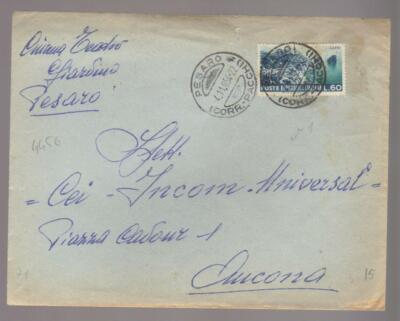 4456-Da Pesaro per Ancona 4/11/1954 Turistica L.60 isolato