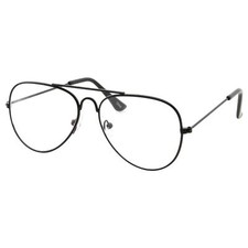 Fake Kids Black Aviator Glasses Non Prescription Clear Lens Children Age 3-10 