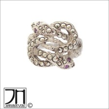 Vintage Silber Schlangen Ring Markasiten silver ring marcasites