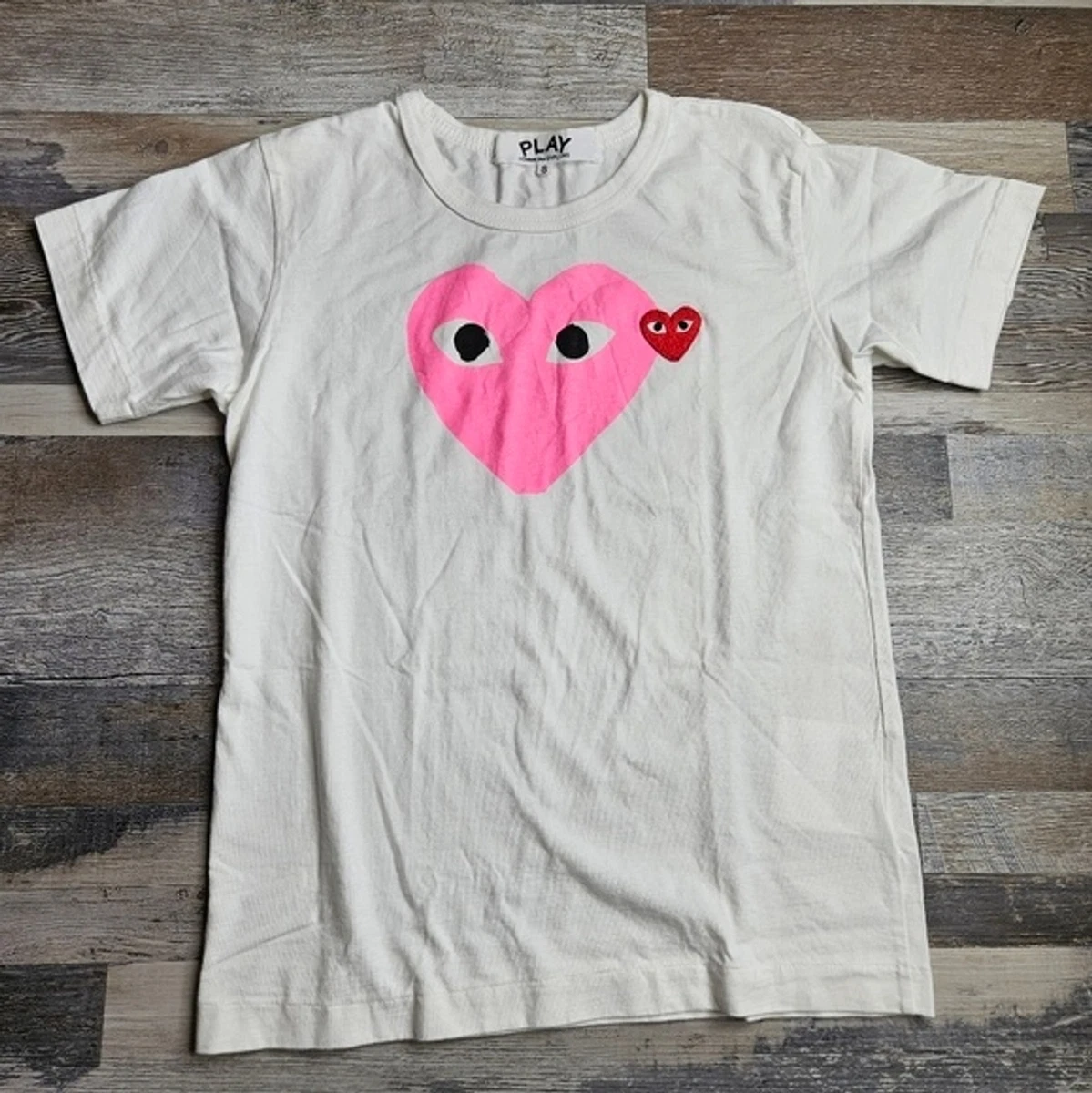 Pink comme des garcons t cheap shirt