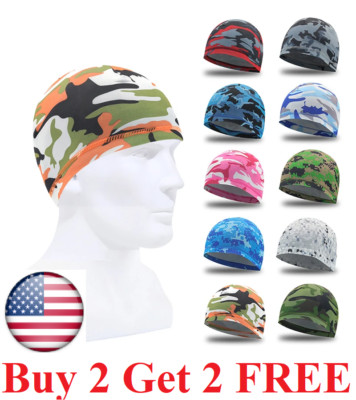  Sweat Wicking Cooling flag Dome Skull Cap Helmet Liner Sport Beanie durag Hat