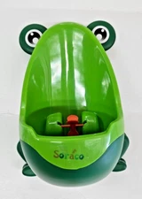 Cute Frog Potty Training Urinal for Boys with Funny Aiming Target - Green