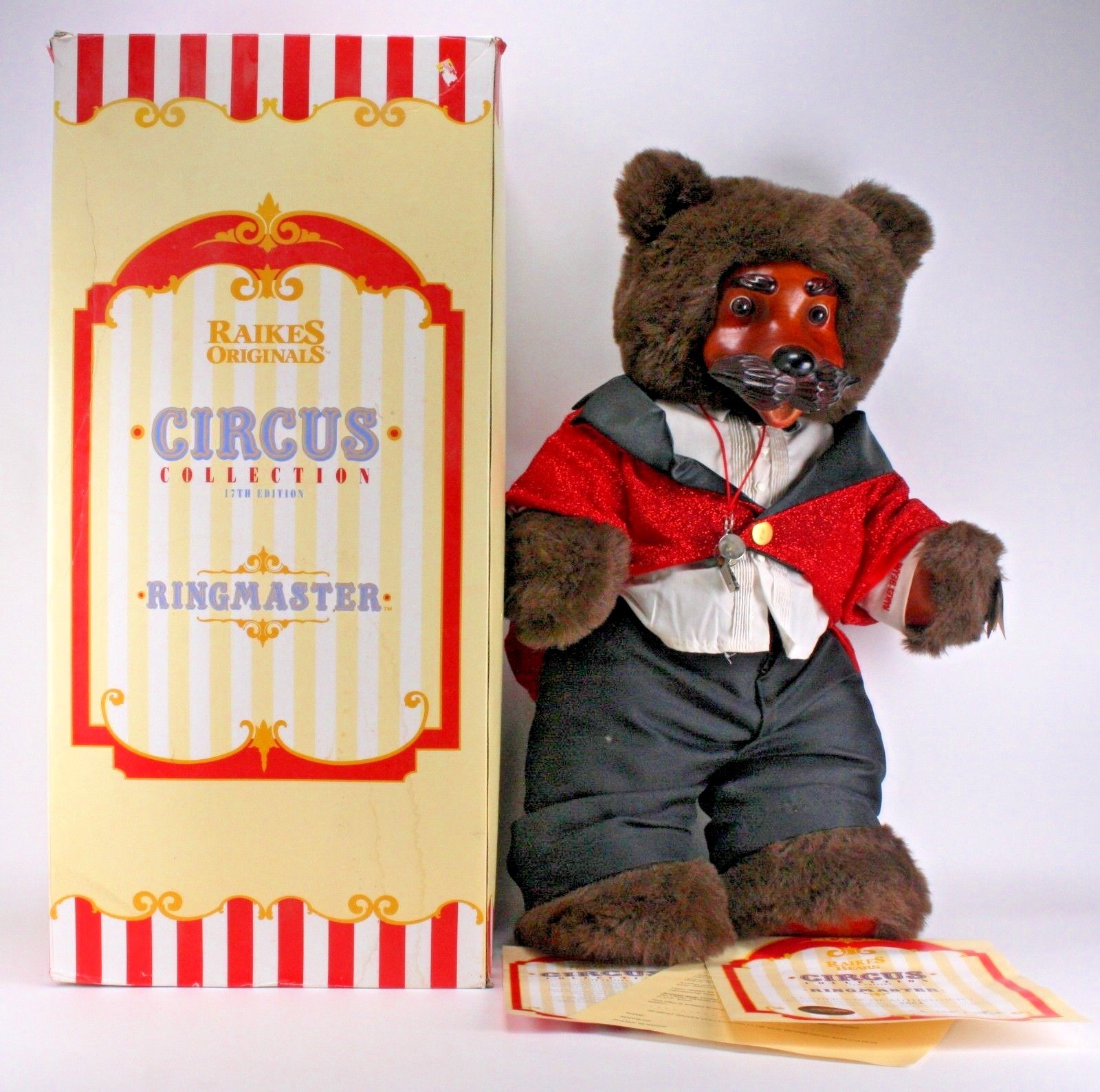 RAIKES ORIGINAL CIRCUS COLLECTION 17TH EDITION RINGMASTER TOY BEAR