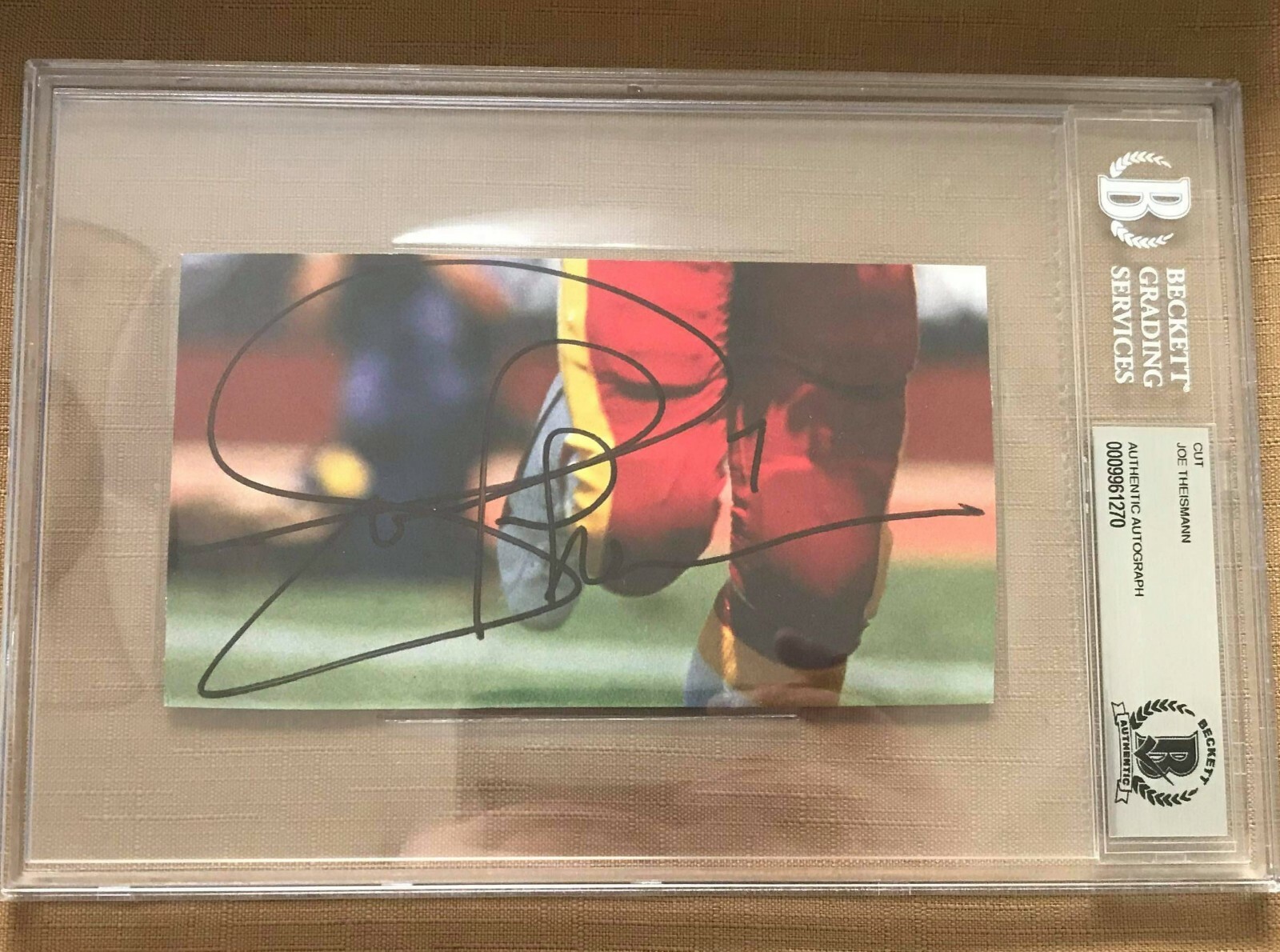 Emmitt Smith Autographed Signed JOE THEISMANN CUT BECKETT SLABBED BAS CERTIFIED 