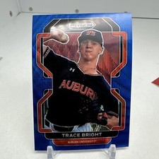 2022 Prizm Draft Blue Wave #PDP137 TRACE BRIGHT Baltimore Orioles Signed