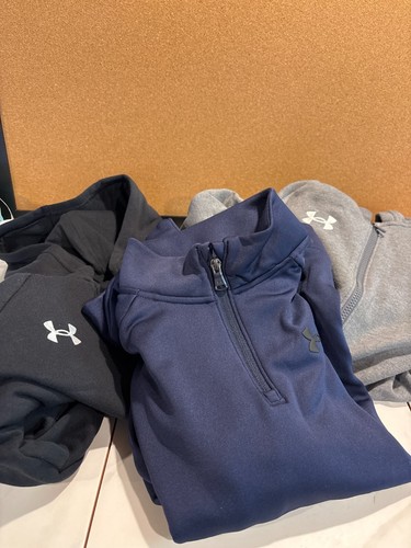3pcs Set Under Armour Boys Multicolor Rival Fleece Hoodie Zip Front Size YL NWT