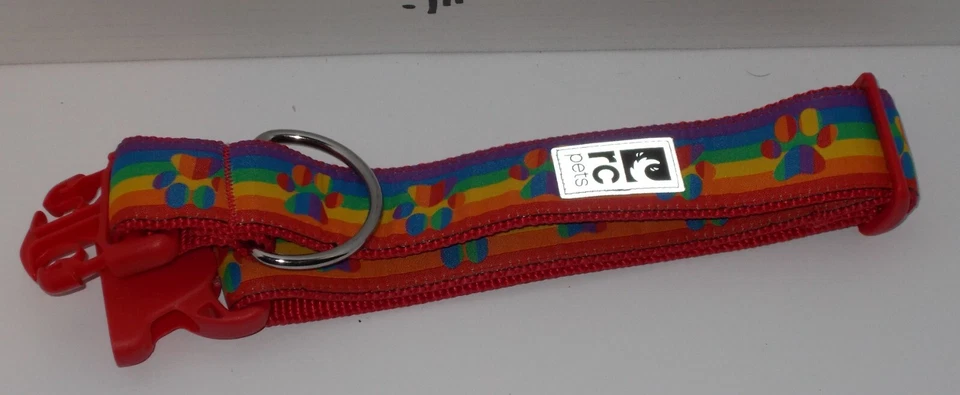 RC Pets 1-1/2 Inch Wide Adjustable Dog Clip Collar Medium Rainbow Paws - Image 2 of 4