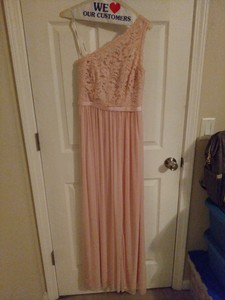 long one shoulder lace bridesmaid dress david's bridal f17063