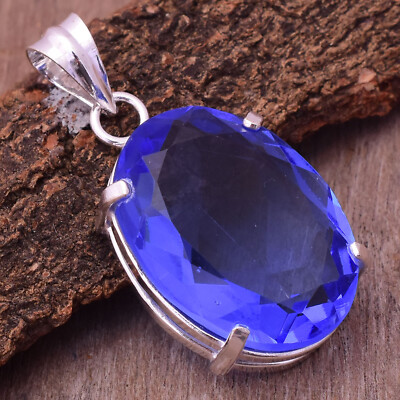 Spektakuläre Tansanit Edelstein 925 Sterling Silber Handgemacht Anhänger TI-2