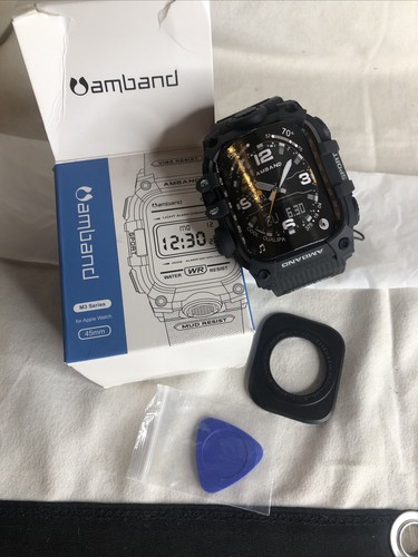amBand Compatible with Apple Watch Series 9/8/7 45mm Bands Case for Men - Zdjęcie 16 z 18