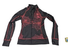 THE NORTH FACE Womens Full Zip Vaporwick Jacket Stencil Hibiscus Brown Pink Sma