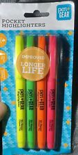 Pocket Highlighters, Assort, 4 Pack. New, Improve Longer LIFE