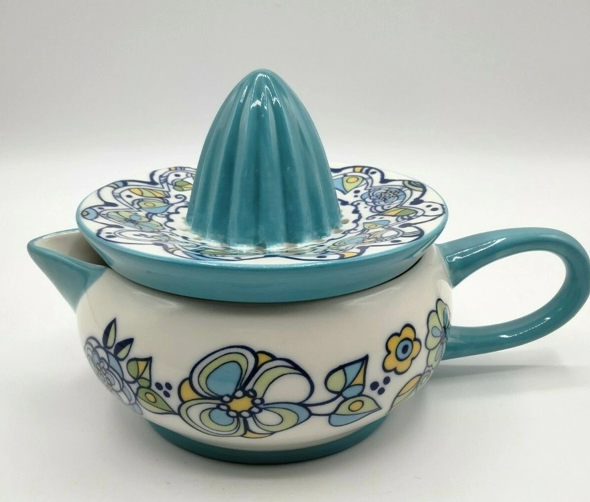 Anthropology Ceramic Citrus Juicer Orange Lemon Reamer Squeezer Bisquit