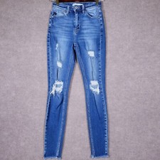 KANCAN Jeans Women's 23 Skinny Distressed Blue Designer Denim Casual Outdoors