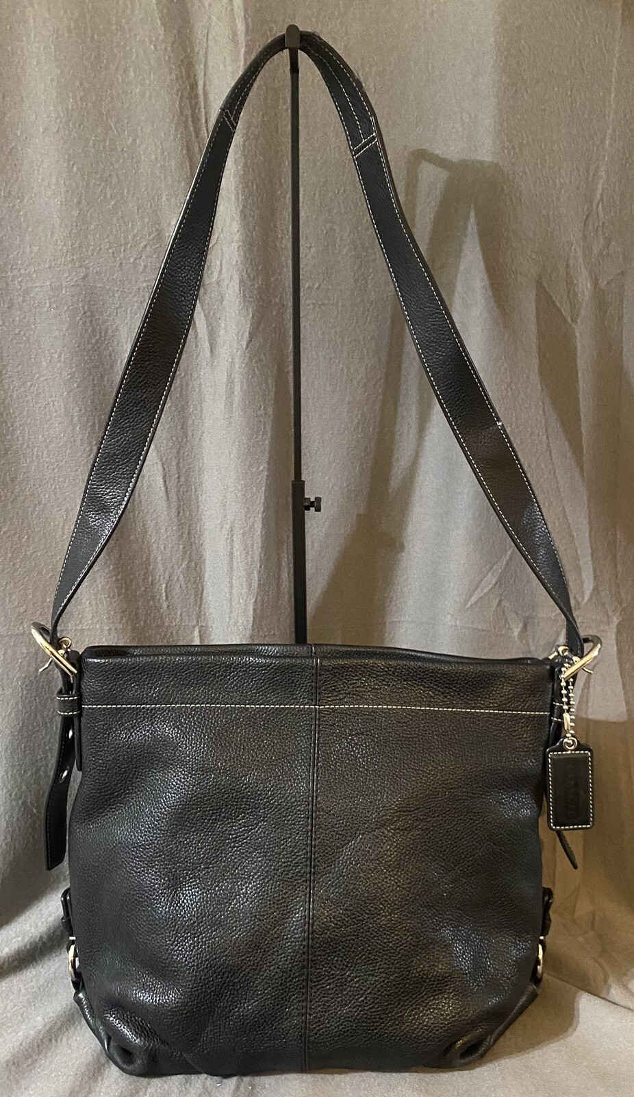 Coach Pebble Leather Black SoHo Duffle Shoulder Bag P… Gem