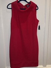 NEW Chaps Red Zip Dress SZ 14