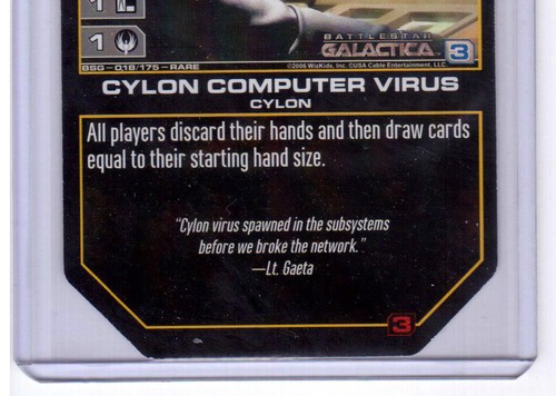 BATTLESTAR GALACTICA BASE CCG TCG Cylon Computer Virus #018 REG - Picture 3 of 3
