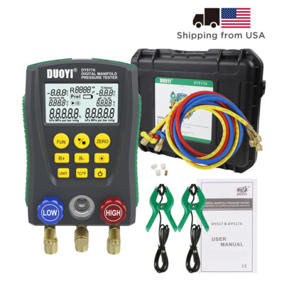 A/C Manifold Gauge Set Refrigeration HVAC Gauges Test For R134A R1234 R600 R404a
