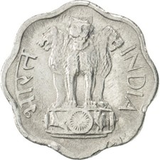 #422998 M&uuml;nze, INDIA-REPUBLIC, 2 Paise, 1975, SS, Aluminium, KM:13.6