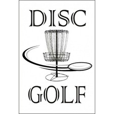 12" disc golf sport logo black on white street parking sign made in usa
