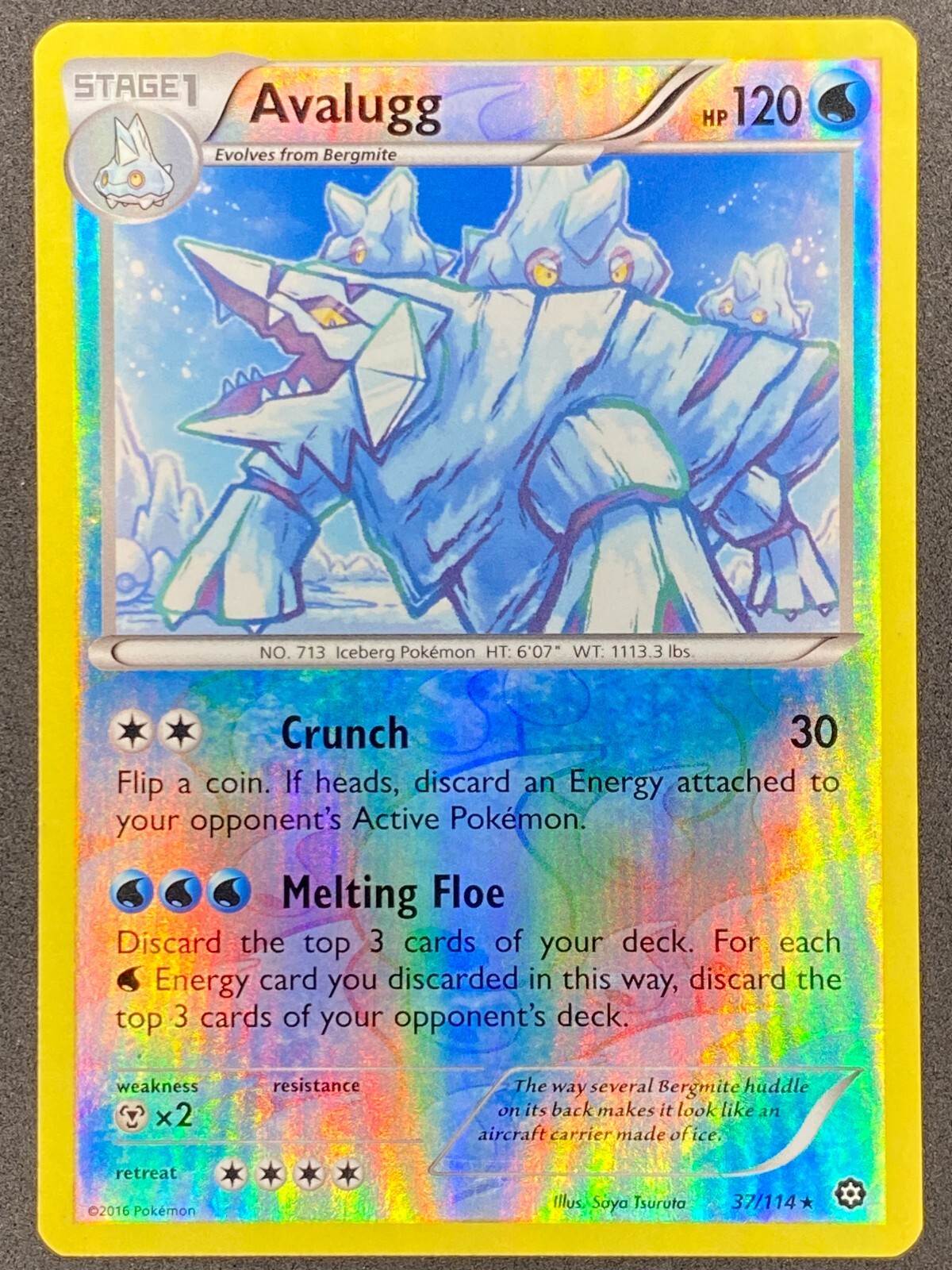 Pokémon Avalugg Reverse Holo 37/114 Steam Siege LP/NM