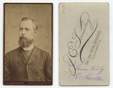MAN W/ GLASSES + BEARD, SIGNED BACK H. HOELTER, CDV BY SONNENBERG, ALLEGHENY, PA