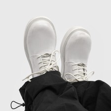 Retro Round Toe Thick Soled Mens Lace Up Formal Dress Real Leather Work Shoes sz