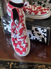 Vans X Disney 101 Dálmatas Niño Talla 4 Tenis Rojo Auténtico Lo Pro Mujer Talla 5.5