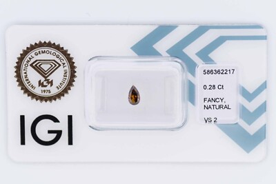  Fancy Diamant Deep Greenish B. Yellow 0.28 ct. - VS2 - IGI Zertifikat  