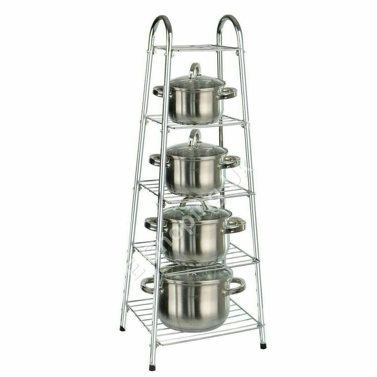 Chrome Pan Stand 5 Tier Kitchen Pot Saucepan Storage Organiser Unit Rack Holder
Opens in a new windo