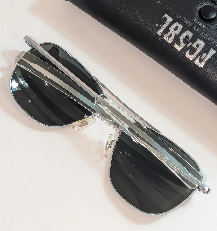 AO Pilot Sunglasses FG-58L – Silver Aviator – NOS – 5.5" – American Optical 🕶✨ - Image 4 of 4