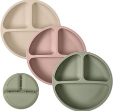 Silicone toddler plate pink