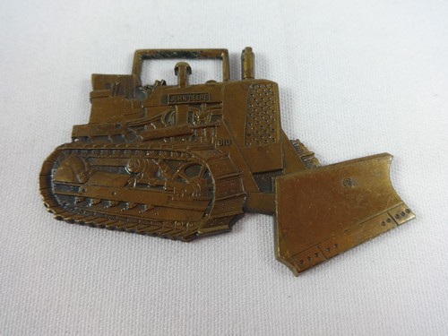 John Deere 610 Bulldozer Watch Fob Brass Tractor Grader Excavating Combine