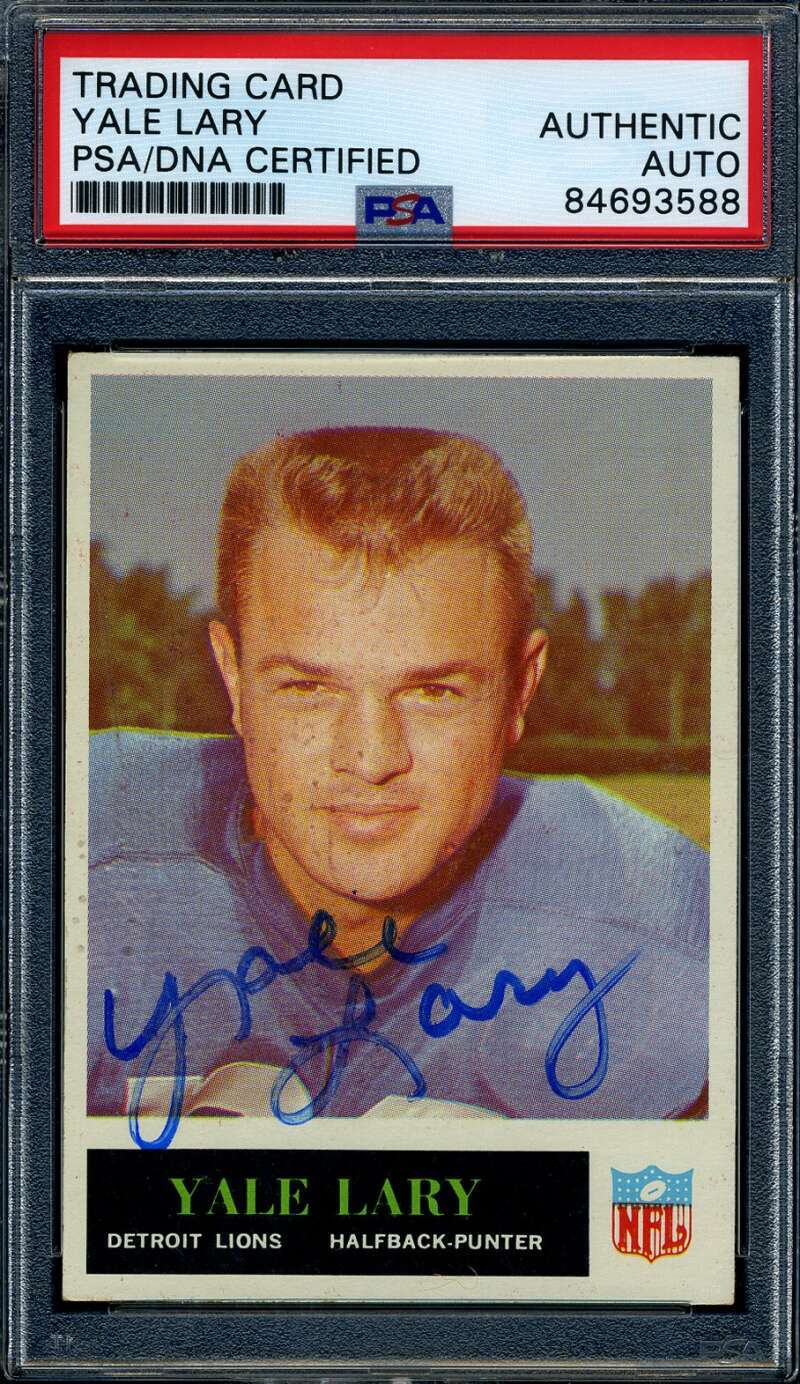 Yale Lary PSA DNA Signed 1965 Philadelphia Autograph