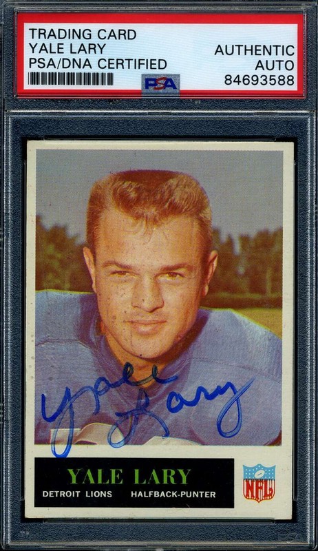 Yale Lary PSA DNA Signed 1965 Philadelphia Autograph