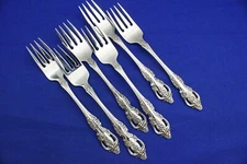 6 ONEIDA Stainless  SSS RENOIR PEMBROOKE  SALAD FORKS RESTORED TO  NEAR MINT
