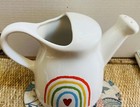 Rae Dunn Summer Downpour Rainbow Design Two Sides Ceramic Pitcher Watering Can — photo 3