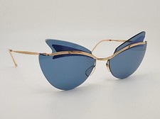 Sol-Amor Vintage Gold Frame Blue Lens Butterf...