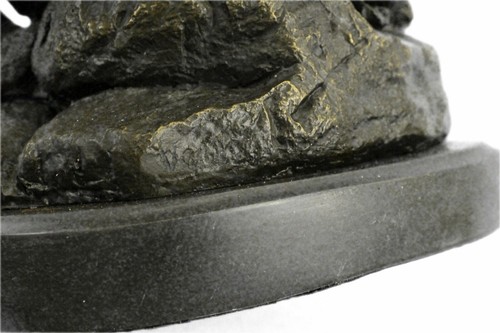 Estatua original firmada de bronce de Jesús con escultura de cordero trato cristiano católico - Imagen 9 de 9