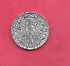 POLAND POLISH Y46 1974 UNCIRCULATED-MINT UNC-BU OLD ALUMINUM 2 ZLOTE COIN
