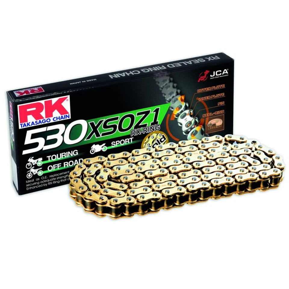 Corrente RK para Honda CB450 T Hawk EUA 1982 anel RX dourado - Imagem 2 de 4