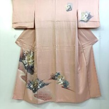 JAPANESE KIMONO TSUKESAGE 156 cm 5' 1" PURE SILK VINTAGE ANTIQUE I188