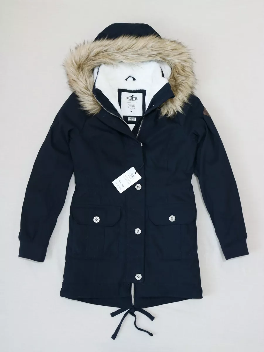 Giacca Outerwear Donna Hollister Accogliente Foderata Parka Taglia XS S M nuov