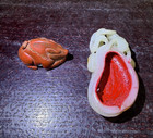 Two Antique/ Vtg. Chinese HK Export Jade, Jasper Inkwell, Sculpture/ Pendant — photo 1