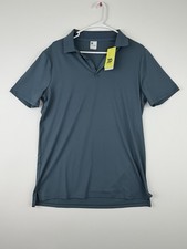 All in Motion Men's Textured Polo Shirt - Dark Teal Blue Size MEDIUM